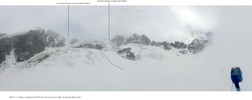 Вид с ледника № 219 на путь спуска с перевала Чулактор Высокий