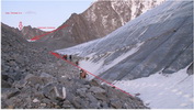 Начало ледника Аккемский, вид на цирк перевала Титова (2а)