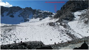 Вид на перевал Кульдора Восточный (1Б) - северный склон