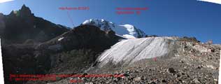 Вид со стоянки на язык ледника Ашутор-Вост