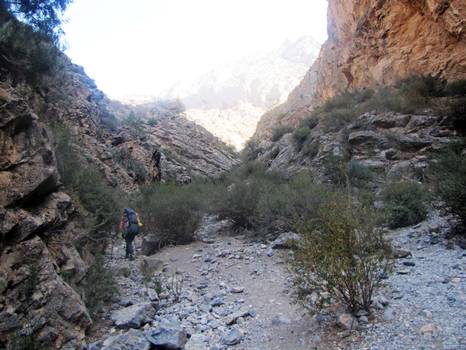 Фото 1.1. Подъём по ущелью на перевал Сарыяз