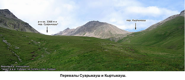 Перевалы Суарыкауш и Кыртыкауш
