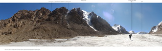 Вид на правый борт в нижнем течении ледника Джангартынбаши правый (№ 209)