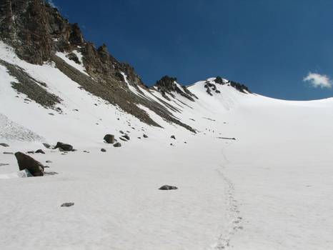 Фото. 31. Спуск с перевала Акарт по леднику № 207