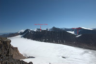 Вид на перевал Кызыл Сев. и Кызыл с подъема на пик Джукучак