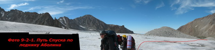 Путь Спуска по леднику Аболина